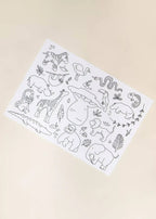 Set of 4 Silicone Washable Coloring Placemats & Markers