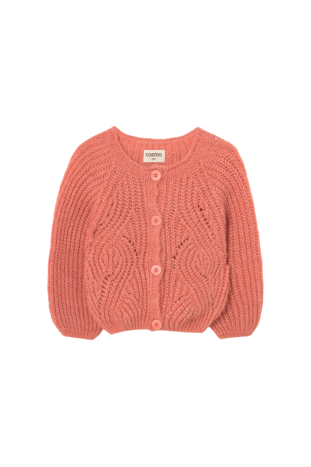 Light Tricot Knit Cardigan - Pink Siena