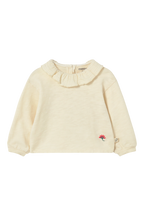 Brushed Warm Slub Baby Ruffle T-Shirt - Ivory