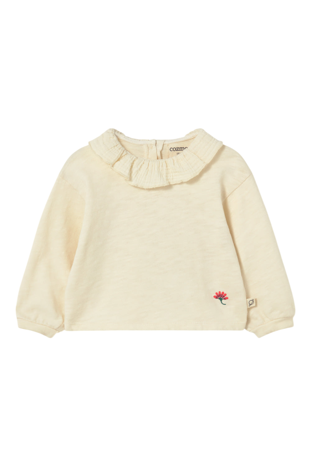 Brushed Warm Slub Baby Ruffle T-Shirt - Ivory