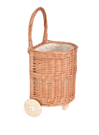 Wicker Caddy with Natural Fabric