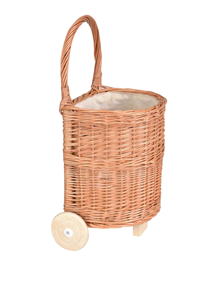 Wicker Caddy with Natural Fabric